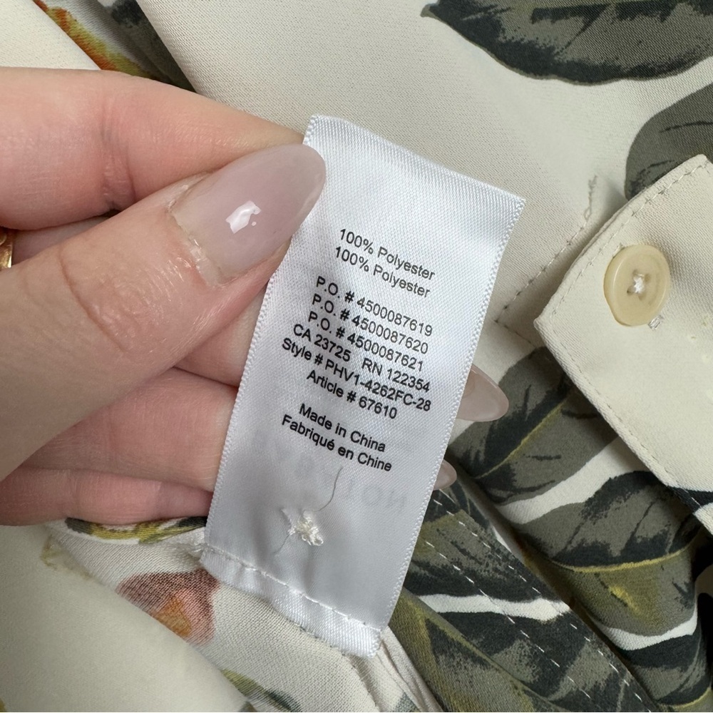 Aritzia Babaton Kahlo Cream Green Tropical Floral Duster Robe Size Large - Picture 4 of 5